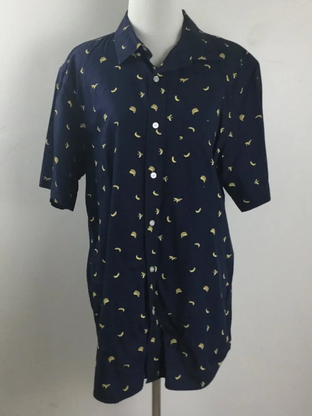 Banana Republic Luxe Poplin Banana Print Shirt l